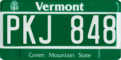 VT license plate PKJ848