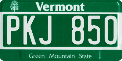 VT license plate PKJ850