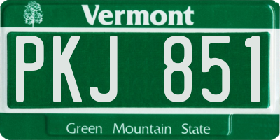 VT license plate PKJ851