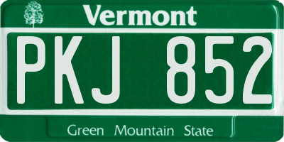 VT license plate PKJ852
