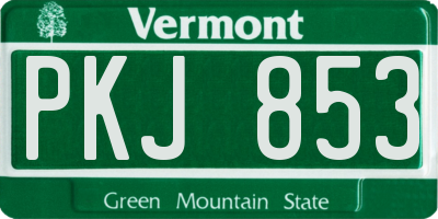 VT license plate PKJ853