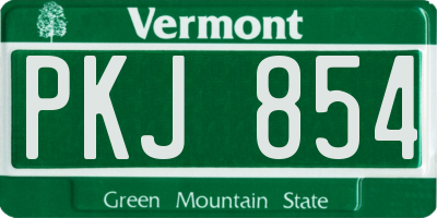 VT license plate PKJ854