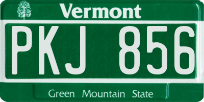 VT license plate PKJ856