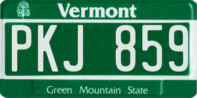 VT license plate PKJ859