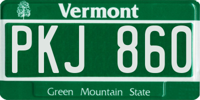 VT license plate PKJ860