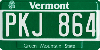 VT license plate PKJ864