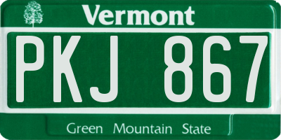 VT license plate PKJ867