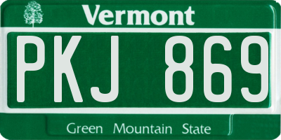 VT license plate PKJ869
