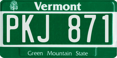 VT license plate PKJ871