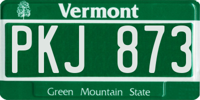 VT license plate PKJ873