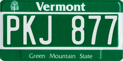 VT license plate PKJ877
