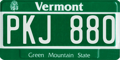 VT license plate PKJ880