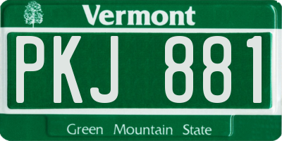 VT license plate PKJ881