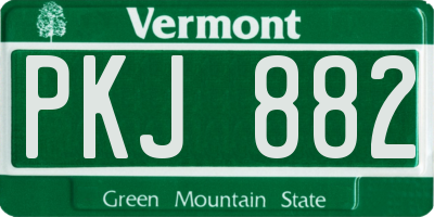 VT license plate PKJ882