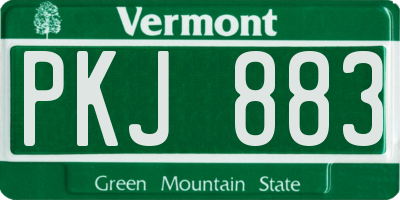 VT license plate PKJ883