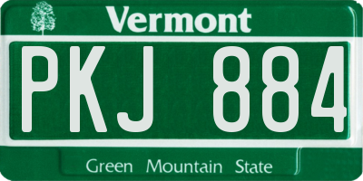 VT license plate PKJ884