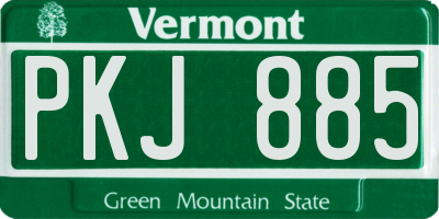 VT license plate PKJ885
