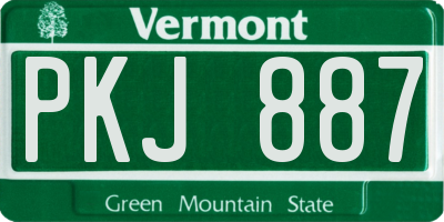 VT license plate PKJ887