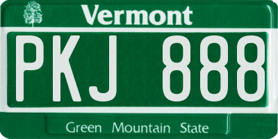VT license plate PKJ888