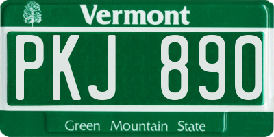 VT license plate PKJ890