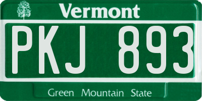 VT license plate PKJ893