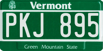 VT license plate PKJ895