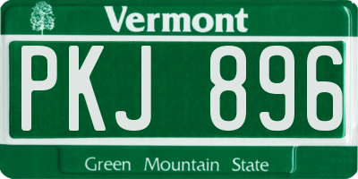 VT license plate PKJ896