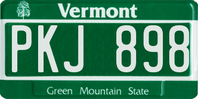 VT license plate PKJ898