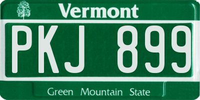 VT license plate PKJ899