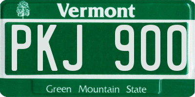 VT license plate PKJ900