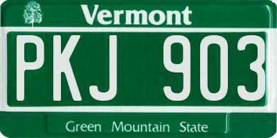 VT license plate PKJ903