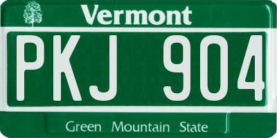 VT license plate PKJ904