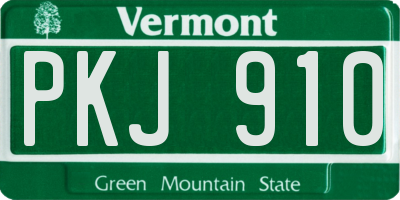 VT license plate PKJ910