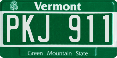 VT license plate PKJ911