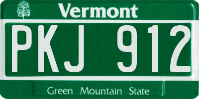 VT license plate PKJ912