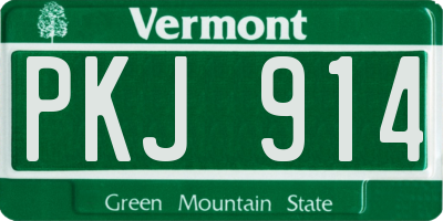 VT license plate PKJ914