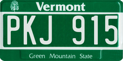 VT license plate PKJ915
