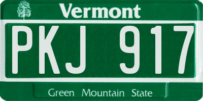 VT license plate PKJ917