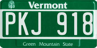 VT license plate PKJ918