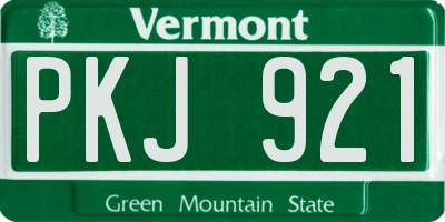 VT license plate PKJ921