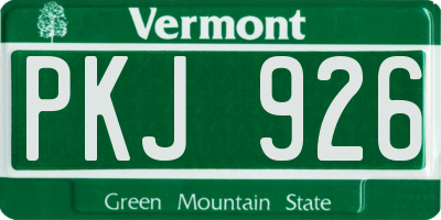 VT license plate PKJ926