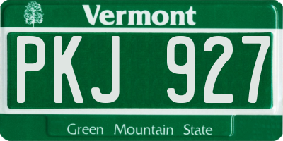 VT license plate PKJ927