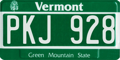 VT license plate PKJ928