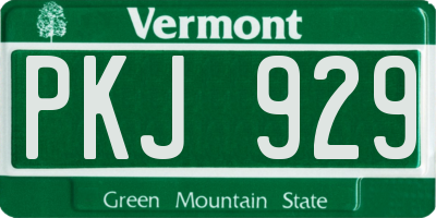 VT license plate PKJ929