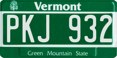 VT license plate PKJ932