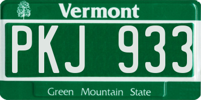 VT license plate PKJ933
