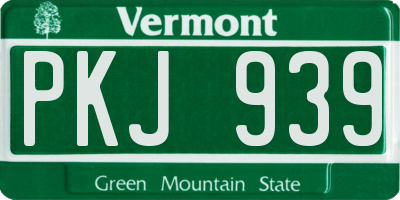 VT license plate PKJ939