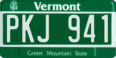 VT license plate PKJ941
