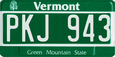 VT license plate PKJ943