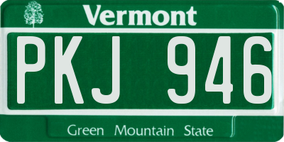 VT license plate PKJ946